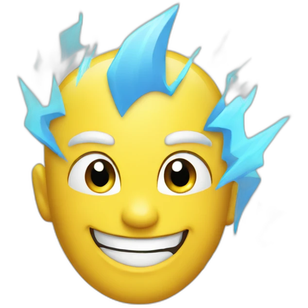 Happy lightning emoji