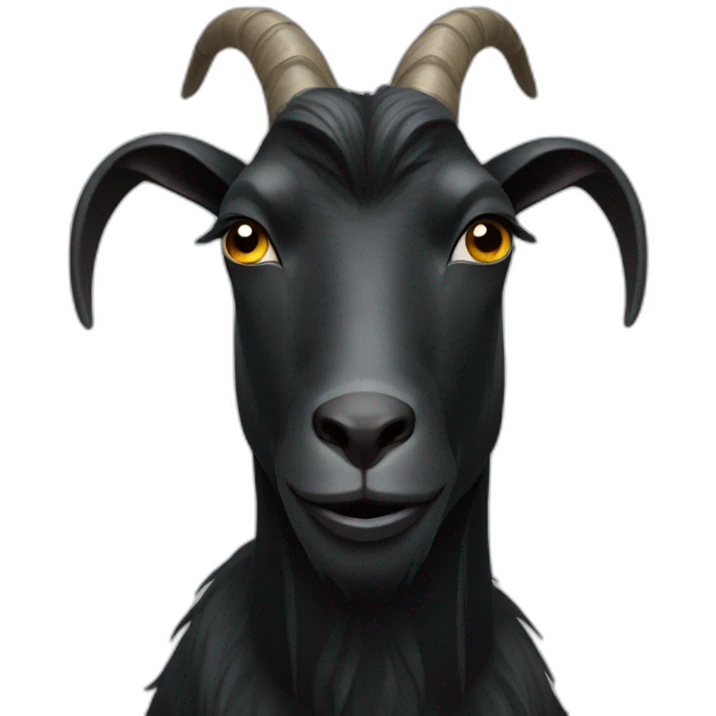 Black goat sad  emoji