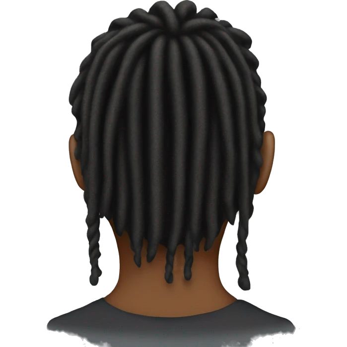 Back of a mans head who has dreads emoji