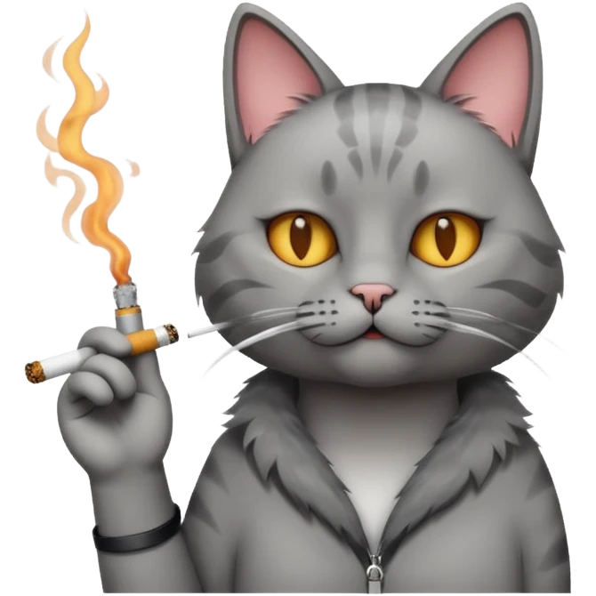 cat smoking emoji