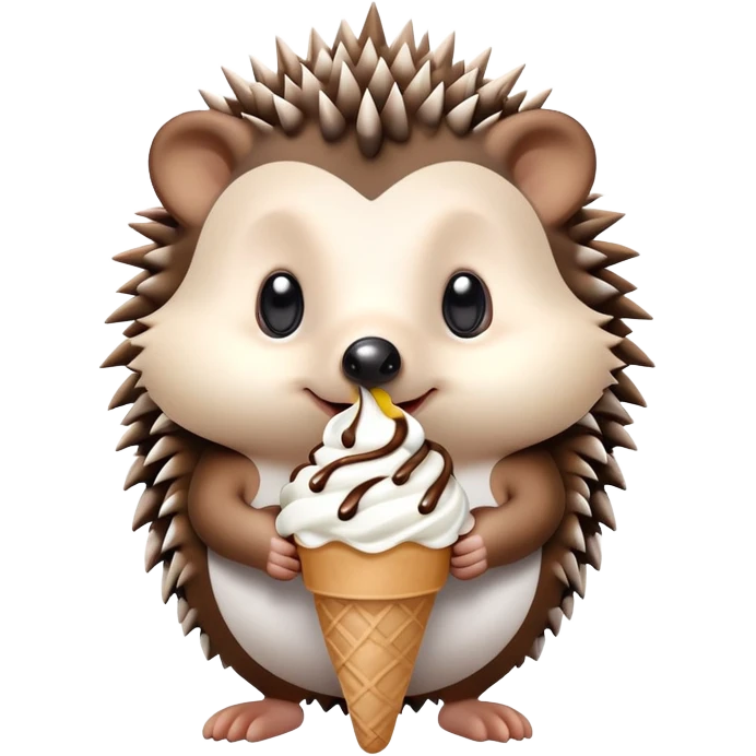 Hedgehog eating ice cream emoji