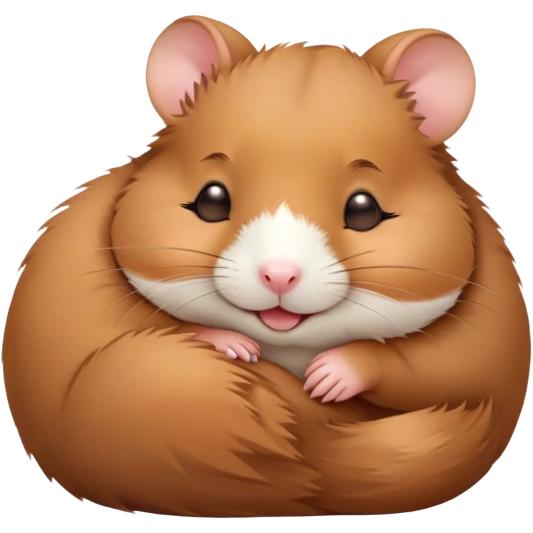 Meme-Worthy Cute Sleeping Brown Hamster Portrait Emoji, Head resting peacefully with a contented smile, showcasing a delightfully compact build and a luxuriously soft rich brown fur, eyes shut in a serene nap, Simplified yet hilariously adorable features, highly detailed, glowing with a soft, drowsy light, high shine, relaxed and utterly lovable, stylized with an air of playful laziness, bright and heartwarming, soft glowing outline, capturing the essence of a comically sleepy hamster, so meme-worthy it feels like it could instantly become the next viral sensation of adorable slumber! emoji
