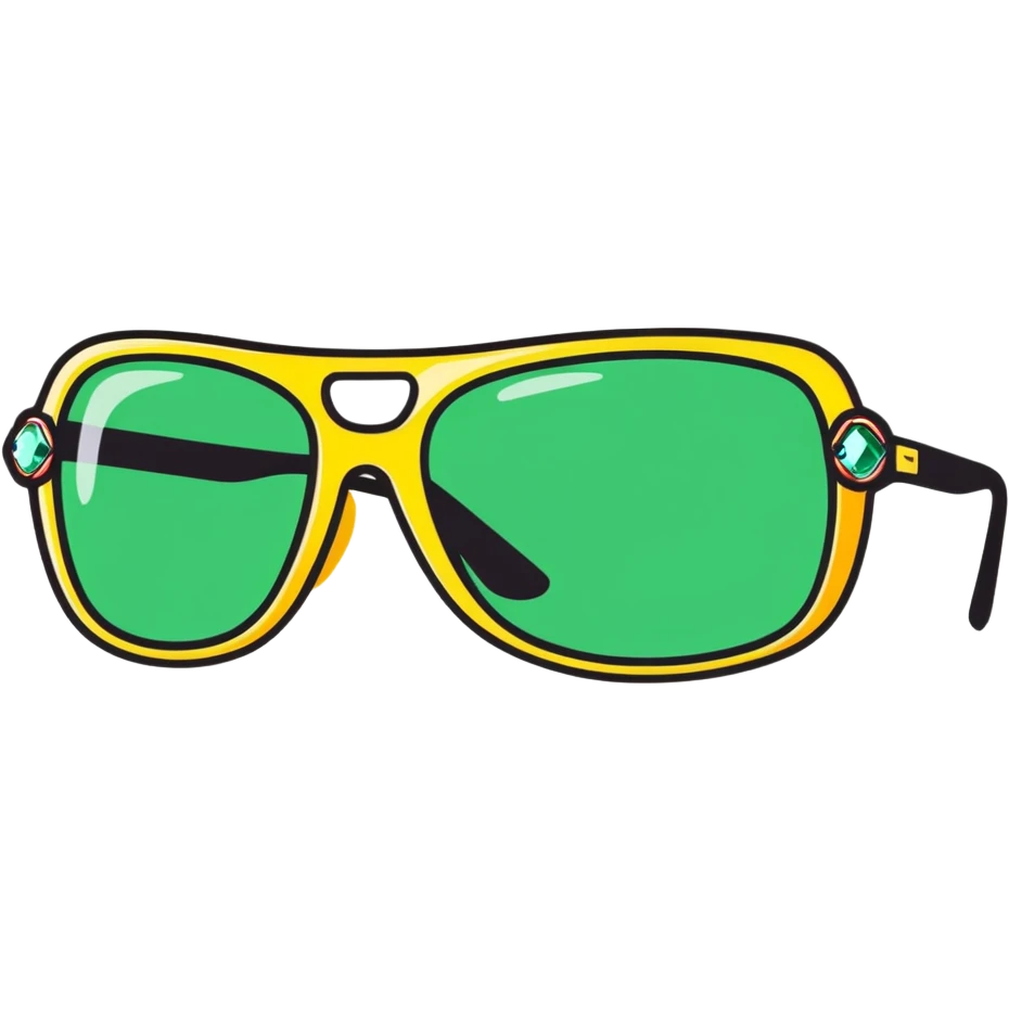 big sunglasses with right side bejewelled emoji