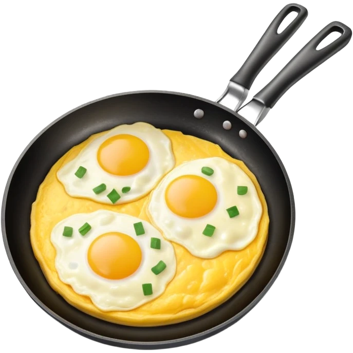 frying pan cooking an omelet with eggs emoji