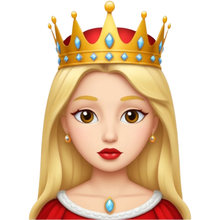 Queen with kissing face emoji