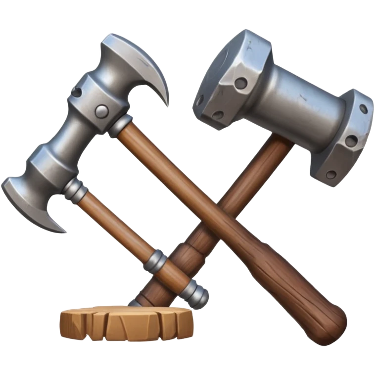 croisement de 2 marteaux différent` (en mode duel, qui des deux va gagner) emoji