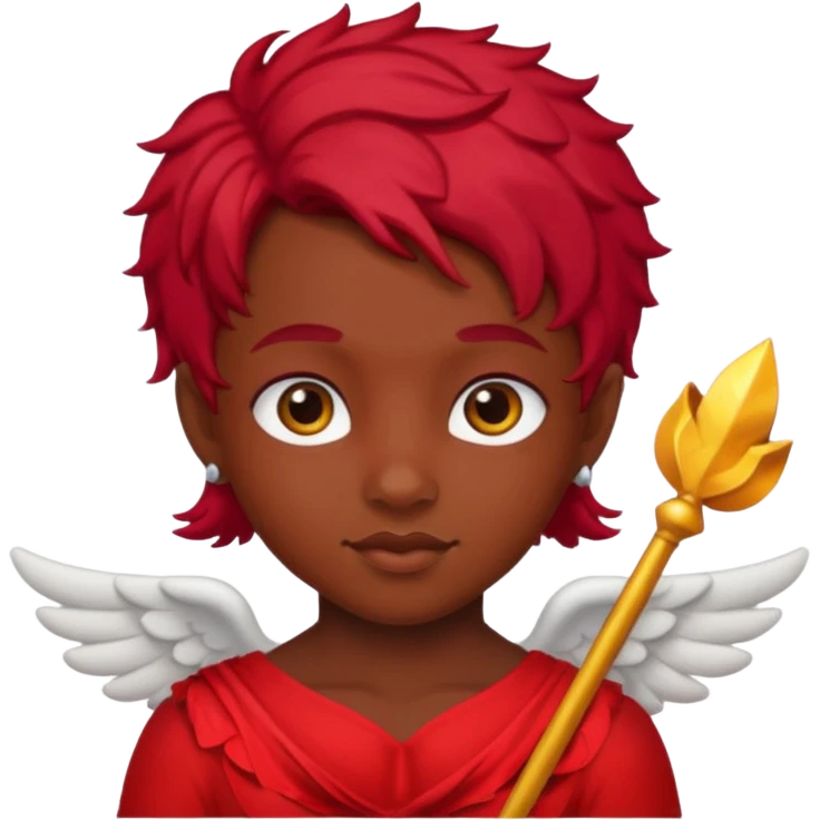 Cupid with 👨🏿‍🦰 emoji