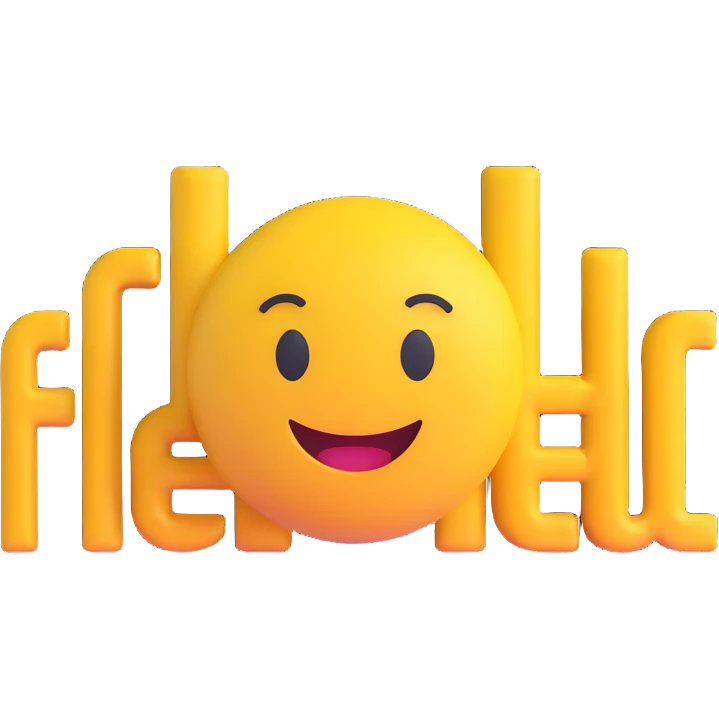 colorful 3D circular emoji with the word 'flexel' in the center in a modern font emoji