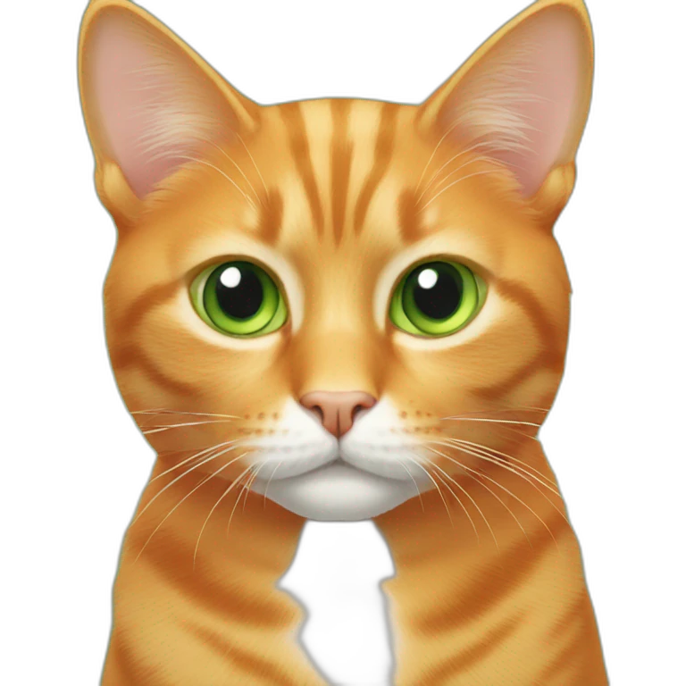 Orange cat green eyes emoji