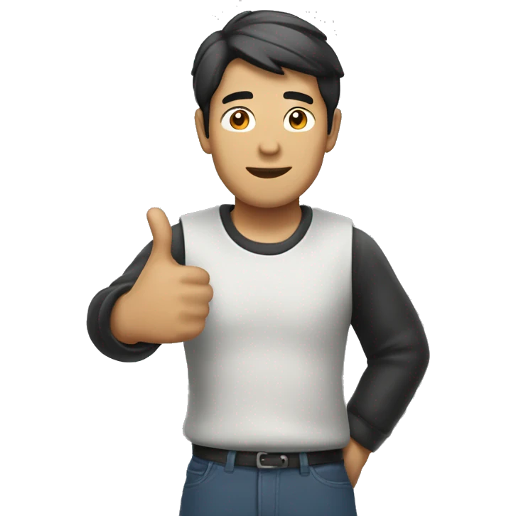asian man thums up emoji