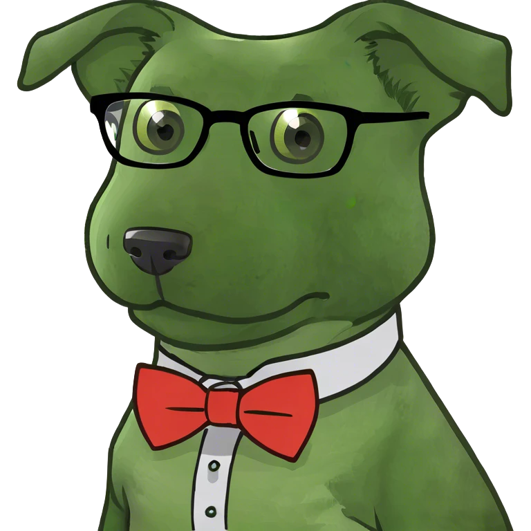 Dog with glasses on that says Tameka  emoji