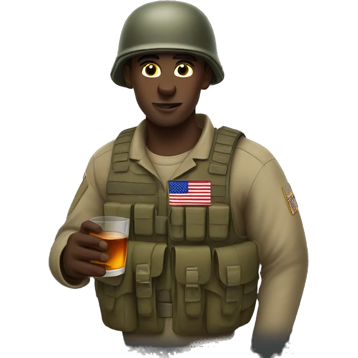 American soldier drinking whiskey emoji