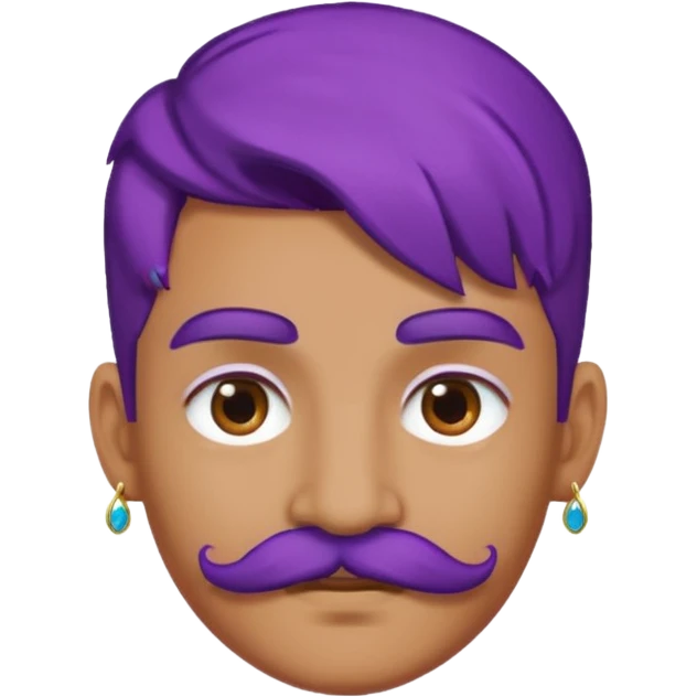 mustached purple haired earringed emoji