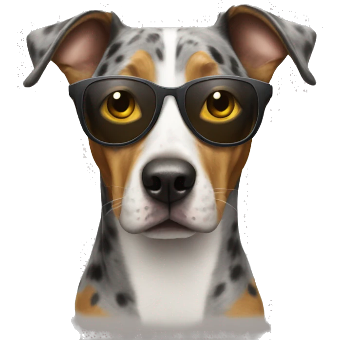 Catahoula wearing sun glasses emoji