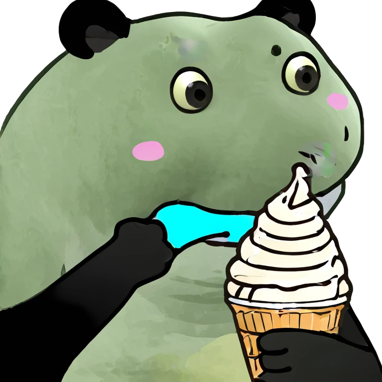 Panda eating ice cream emoji