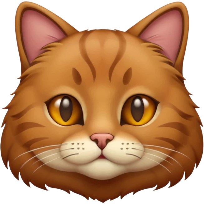 Brown cat with no eyes emoji