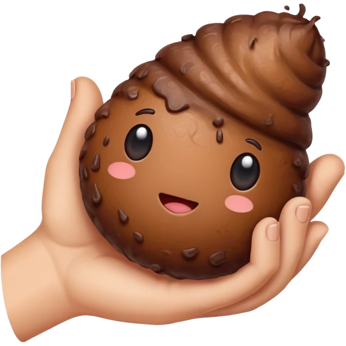 hand holding poo emoji emoji