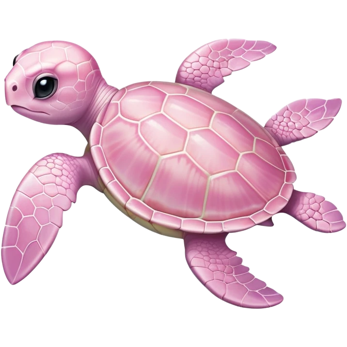 adorable light pink baby sea turtle swimming in water emoji