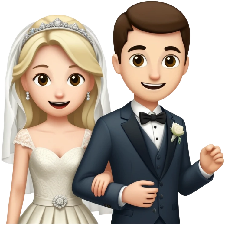 Person in fancy clothes sneaking into a wedding ceremony with a mischievous grin, uninvited guest emoji