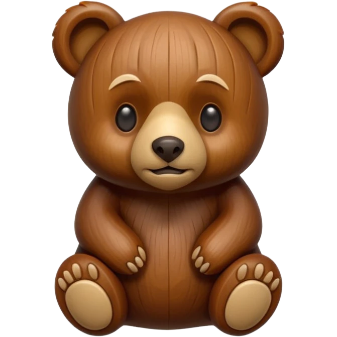 wood carved mini bear emoji