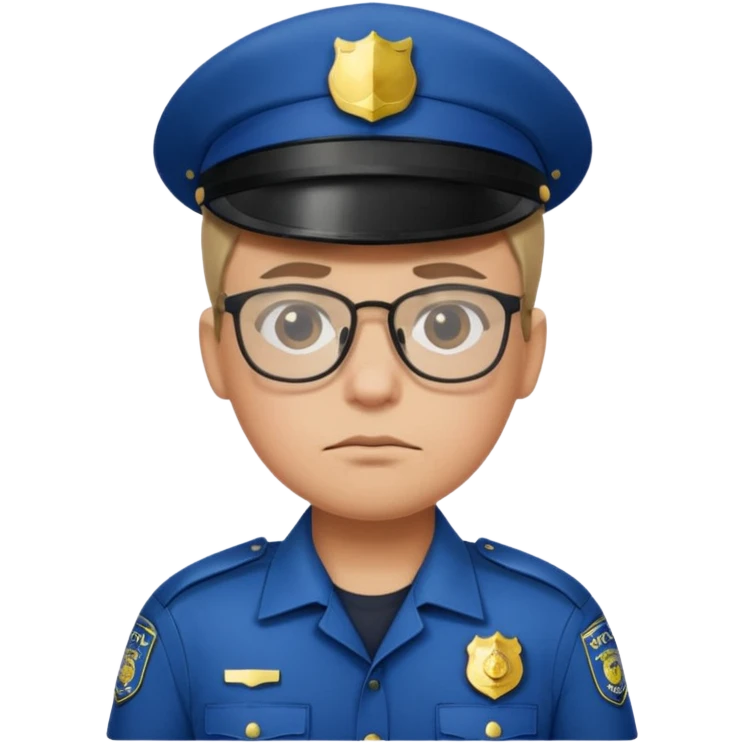 FROWN EXPRESSION WITH GLASSES POLICE emoji