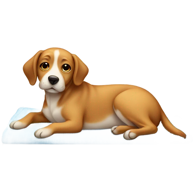 Dog laying on a blanket emoji
