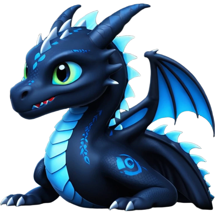 Dragón negro furia nocturna how to train your dragon emoji