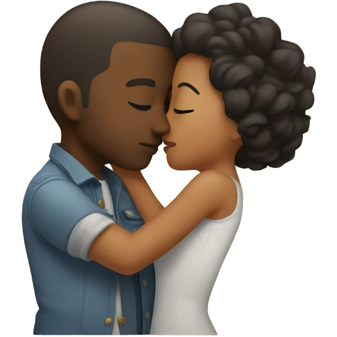 A cute couple kissing emoji