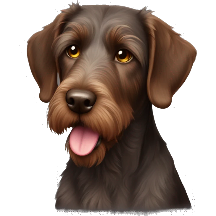 Completely brown German wirehair emoji