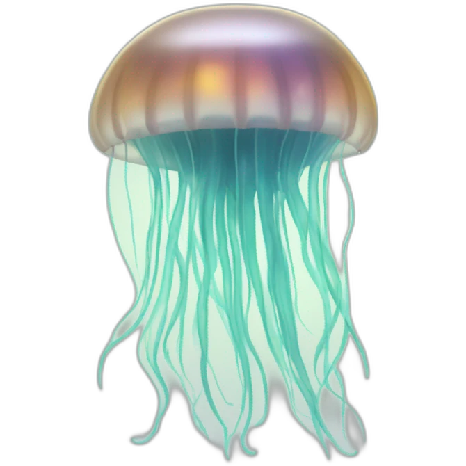 A serene jellyfish emoji with its translucent body pulsating slowly and its tentacles gracefully swaying in the currents. emoji