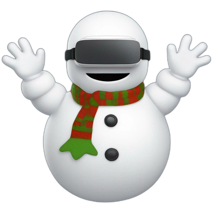 full body christmas michelin man snowman in vr headset emoji