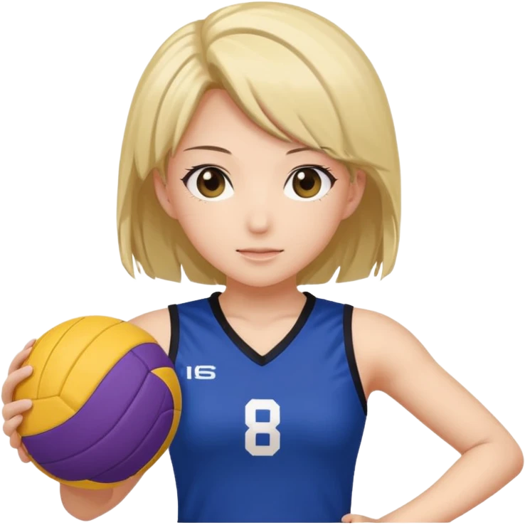 volleyball player, anime girl, with volleyball ball emoji