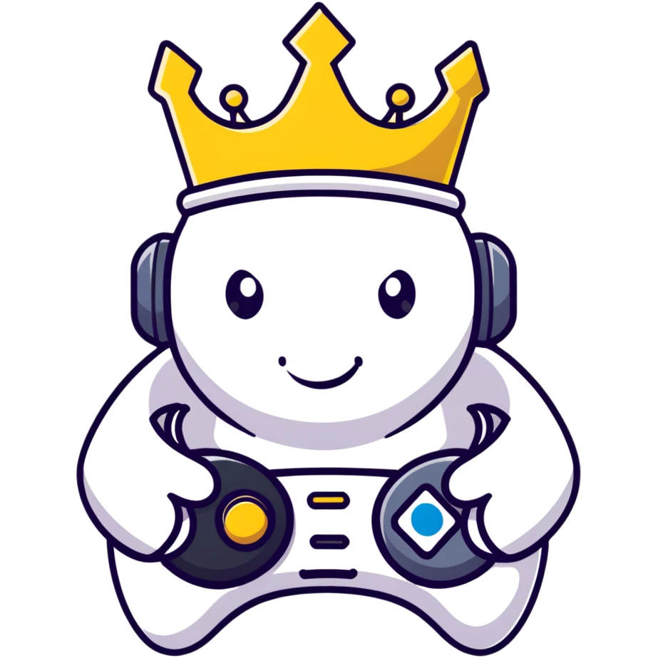 Colorful qbix88 online gaming logo with pro controller, crown for popular games, and expert rank symbol emoji
