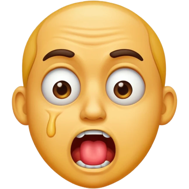Crazy looking guy drooling  emoji