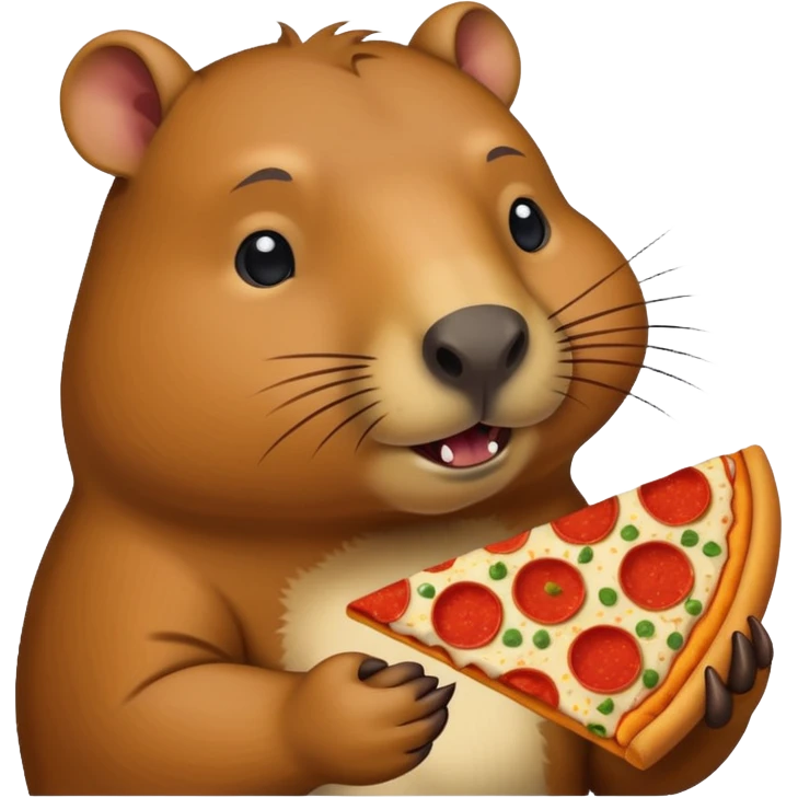 Capybara eating pizza emoji