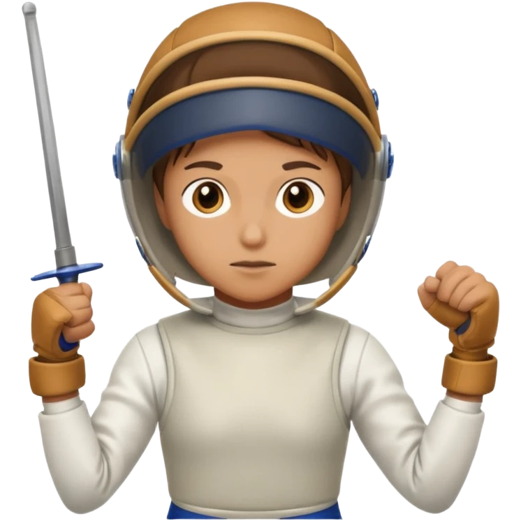 A person wearing fencing equipment with their entire body emoji