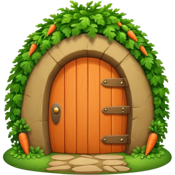 Rabbit burrow with carrot door emoji