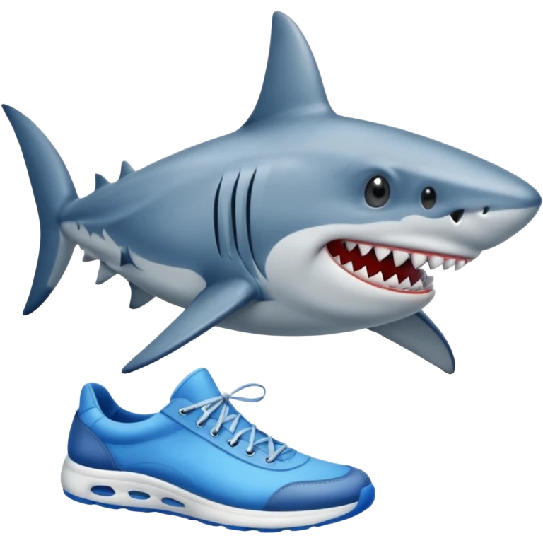 shark wearing blue shoes emoji