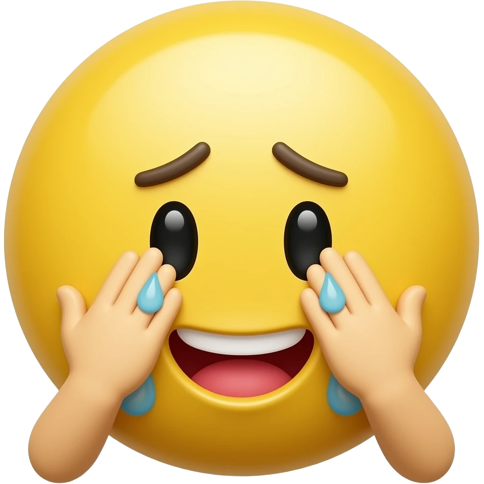 Face holding back tears yellow smiely emoji