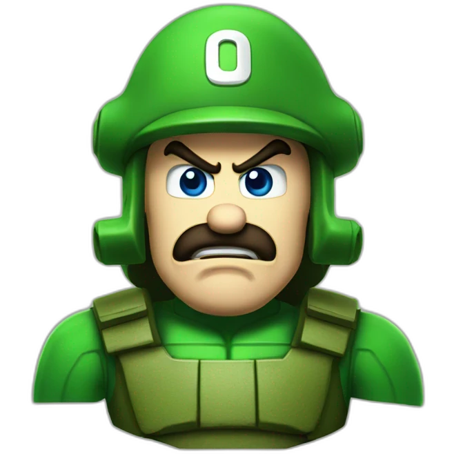 Luigi angry doomguy emoji