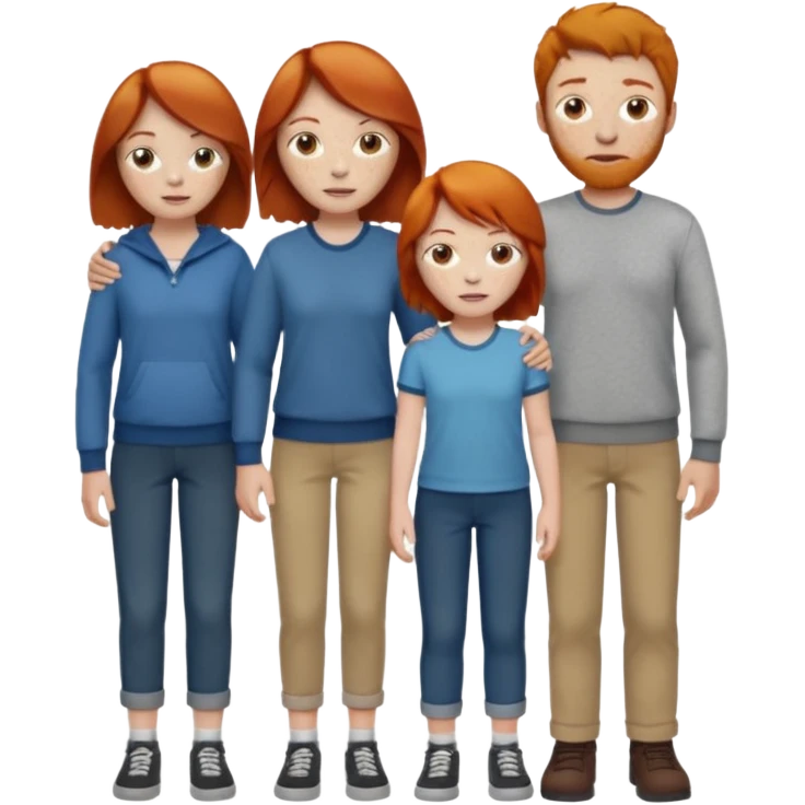 family with ginger hair emoji