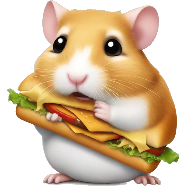 Hamster eating burger emoji