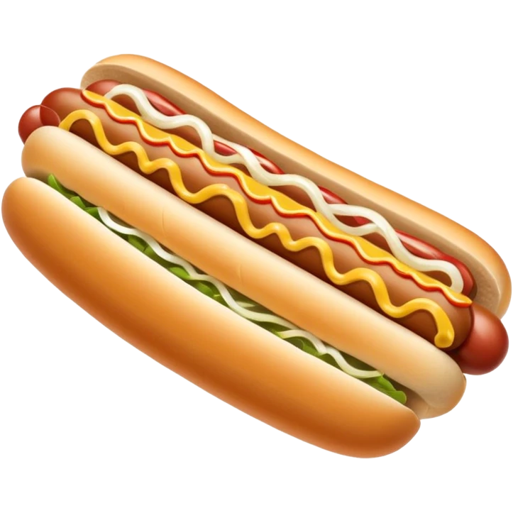 Hot dog with long white onions and spicy mustard on top emoji