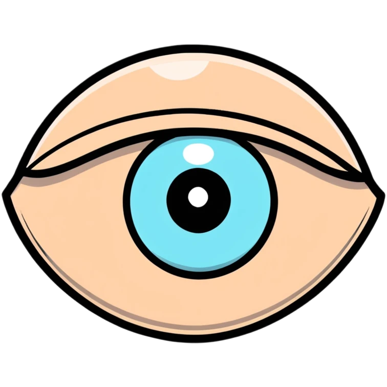 cartoon eye with expressive eyelid and pupil emoji