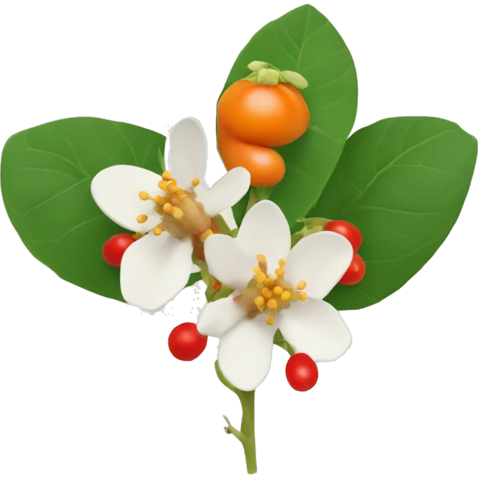 ashwagandha flowers with orange-red berrie emoji