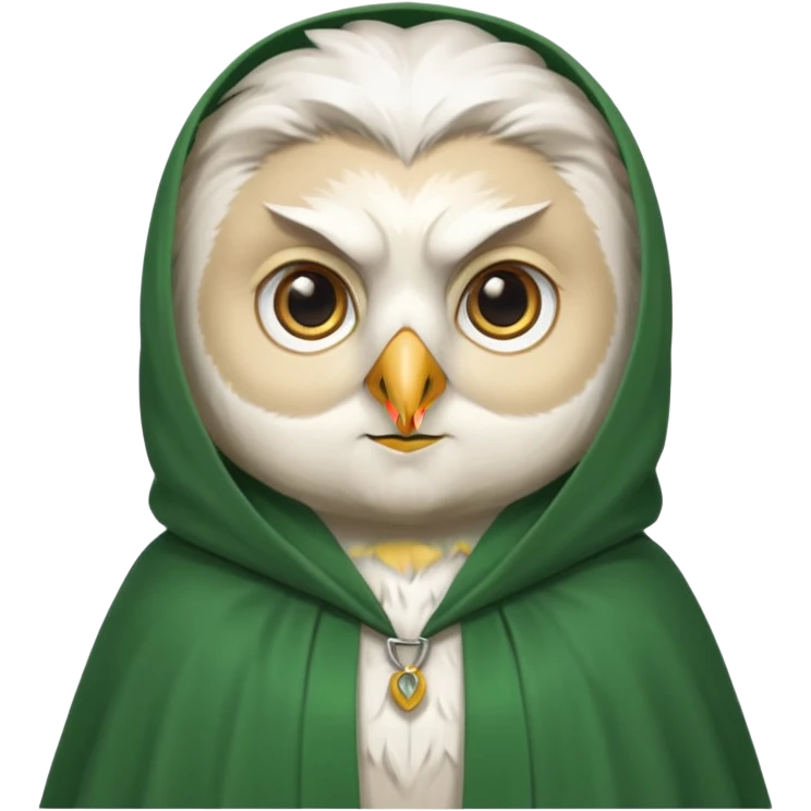 white owl professor in green cloak  emoji