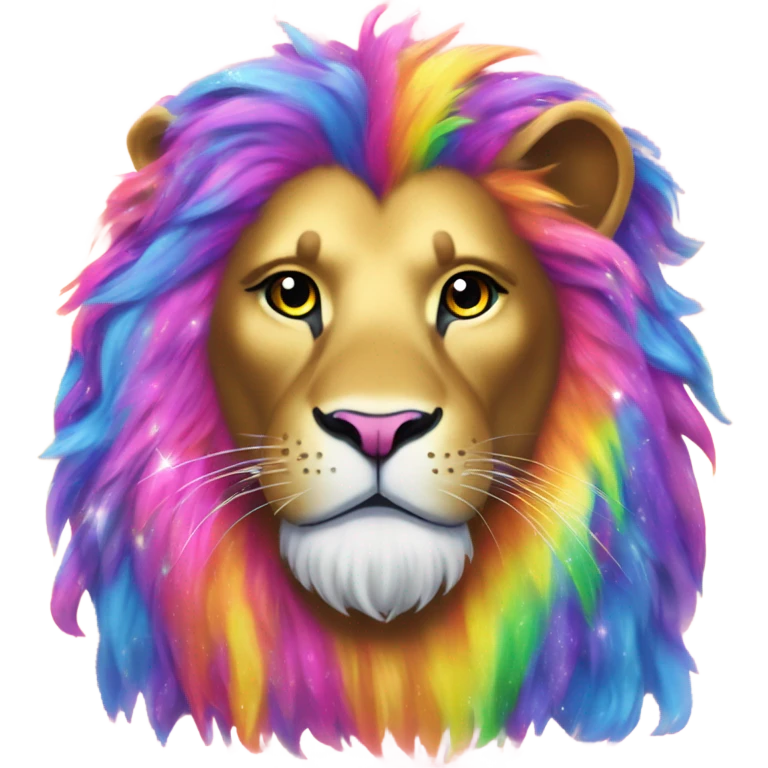Lisa frank lion with glitter mane emoji