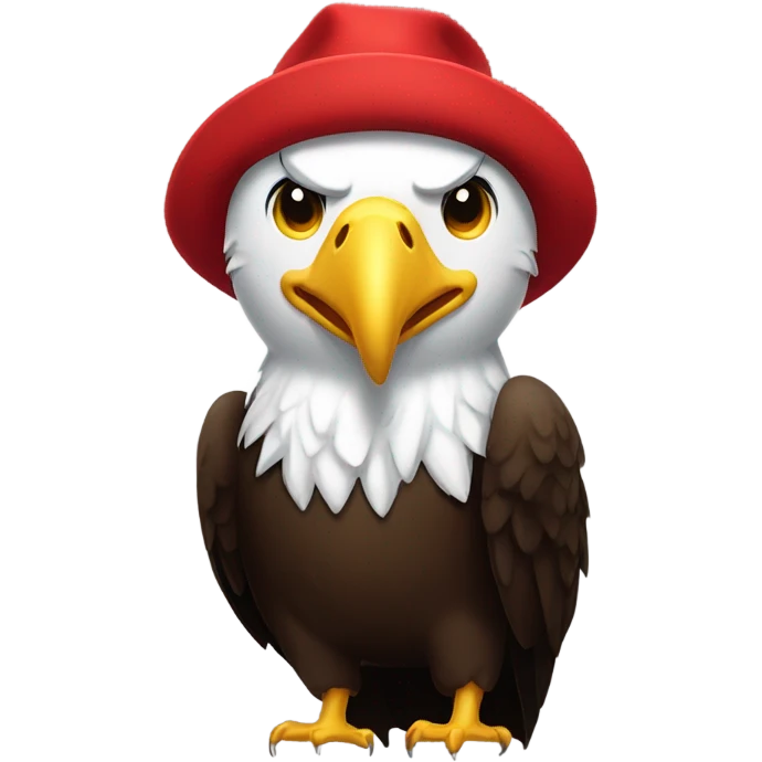 bald eagle wearing a red hat emoji