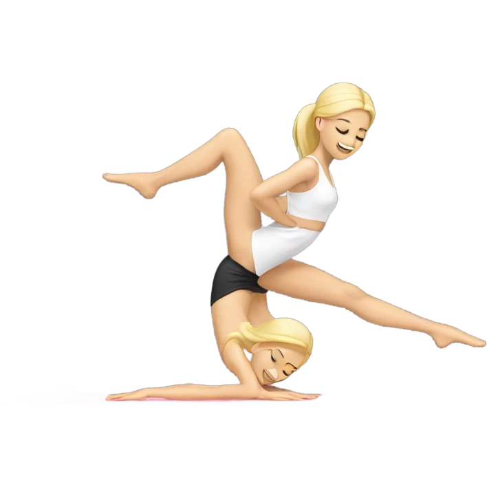 Blonde woman doing splits  emoji