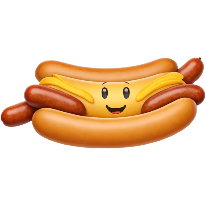 Sausage with a smily face emoji